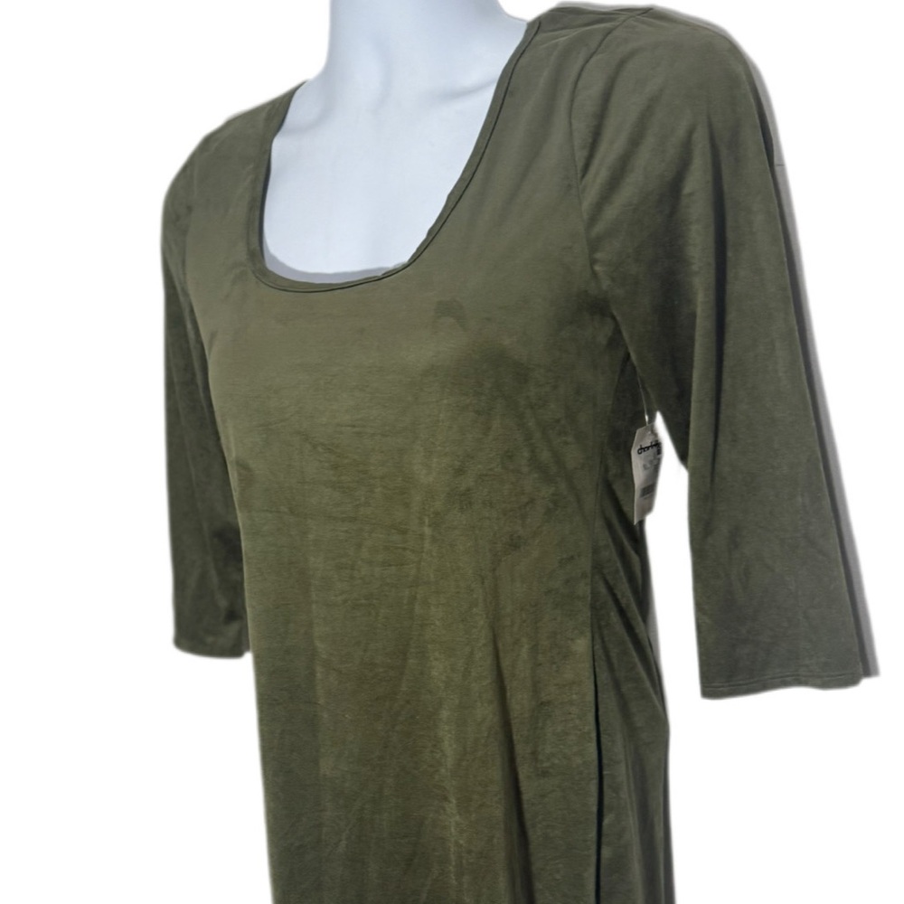 Charlotte Russo Green 3/4 Sleeve Scoop Neck Dress Size M Sheath Body Con NWT